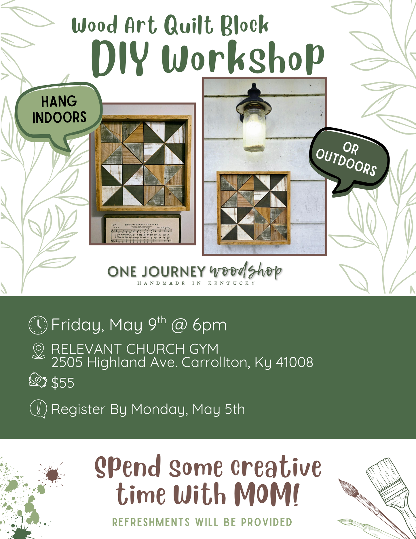 Quilt Block DIY Workshop w/Mom